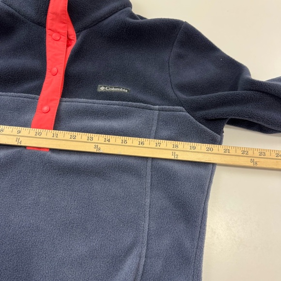 Columbia Women’s M Blue 1/4 Snap Soft Fleece Pullover Jacket Sweater Outdoorsy - Picture 9 of 12